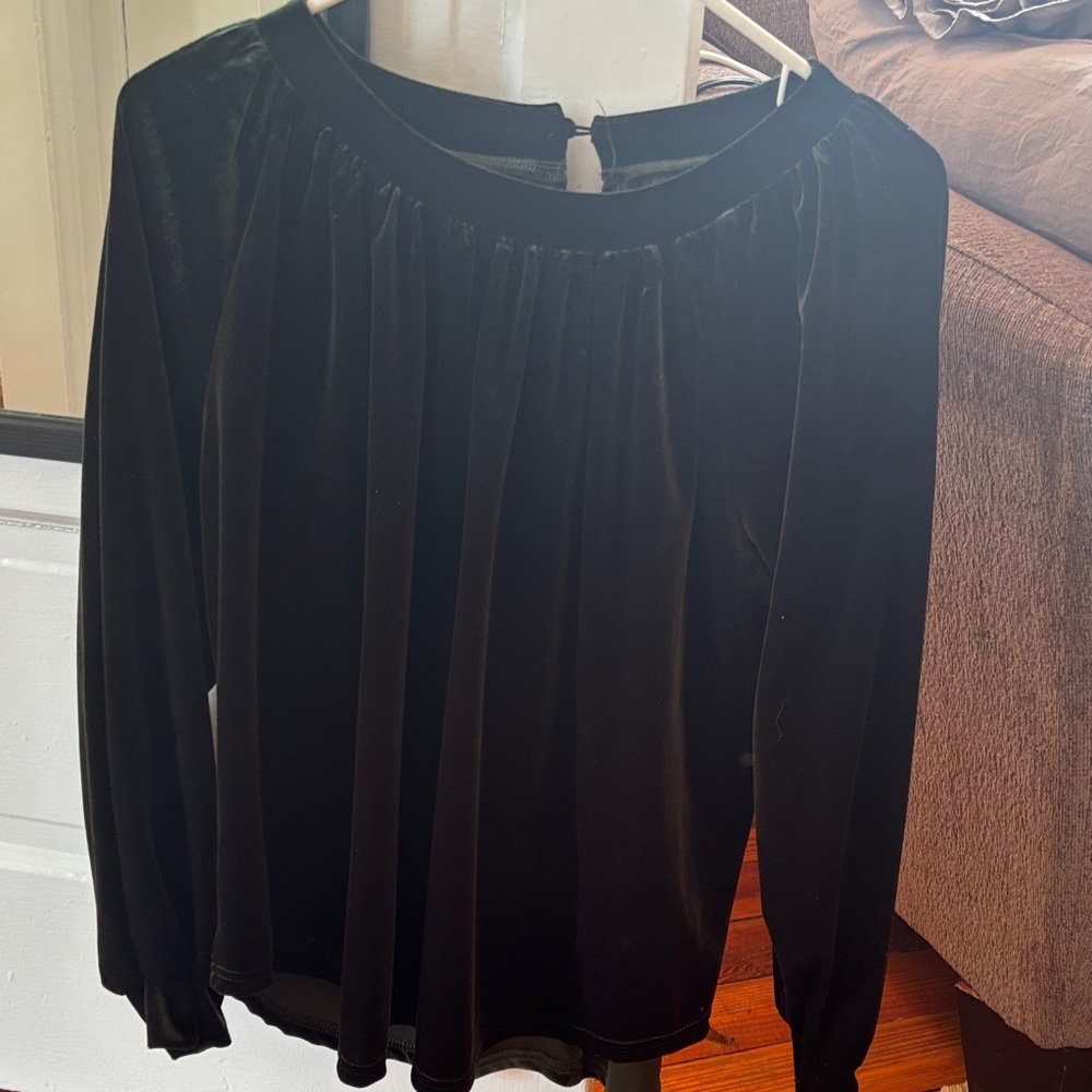 Velvet green top